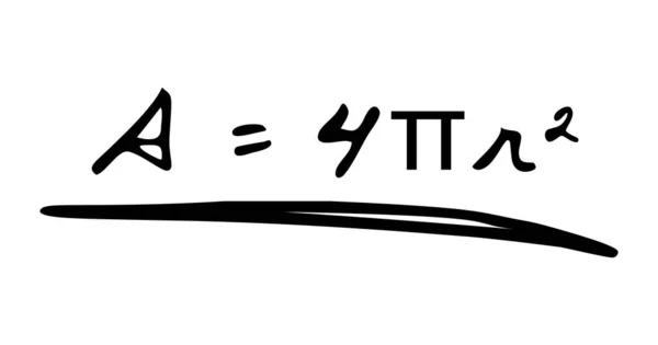 Handwritten Surface Area of Sphere Formula