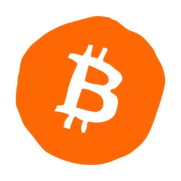 Elemento Design Disegnato Mano Bitcoin — Foto Stock