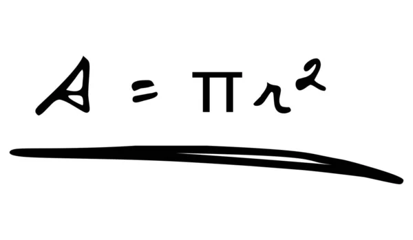 Formel Sirkelens Håndskrevne Område – stockfoto