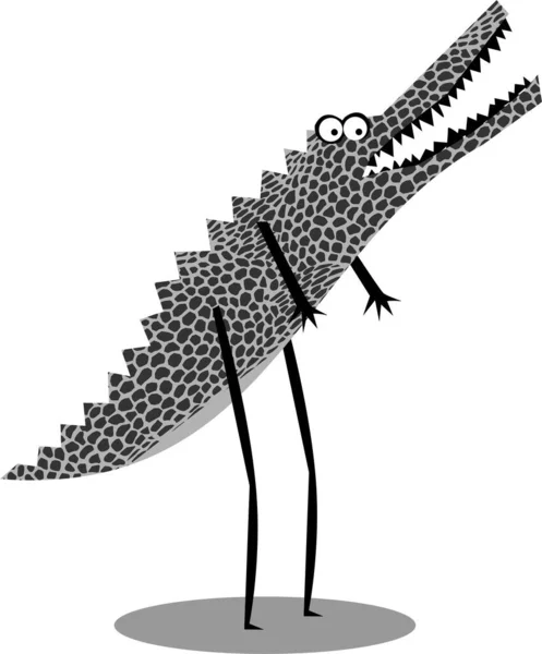 Crocodile Dessin Animé Drôle Sur Fond Blanc — Photo