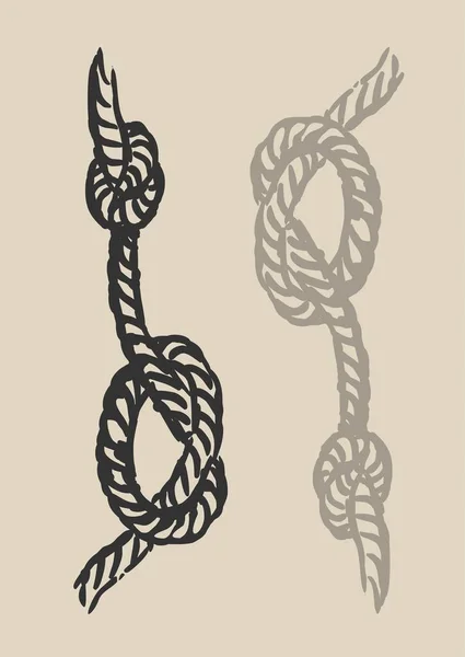Hand drawn rope knots