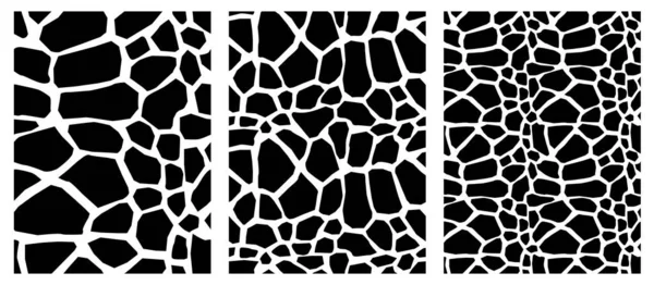 Set Abstract Seamless Giraffe Fur Patterns — Stock Photo, Image