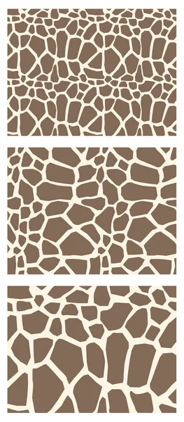 Set Abstract Seamless Giraffe Fur Patterns — Stock Photo, Image