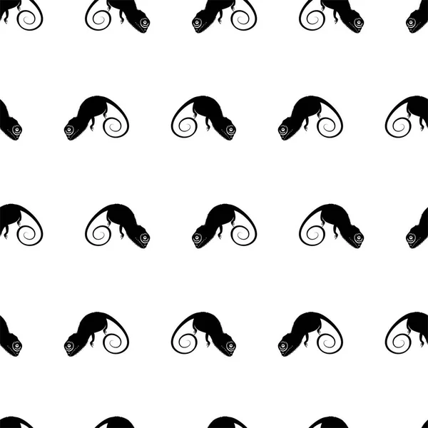 Chamäleon Nahtloses Muster Auf Weißem Hintergrund — Stockfoto