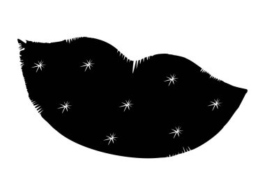 Beyaz arkaplanda gülen dudaklar simgesi