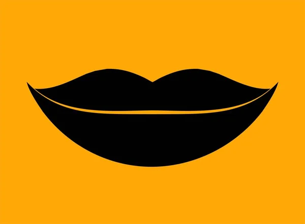 Ilustración Del Icono Los Labios Negros —  Fotos de Stock