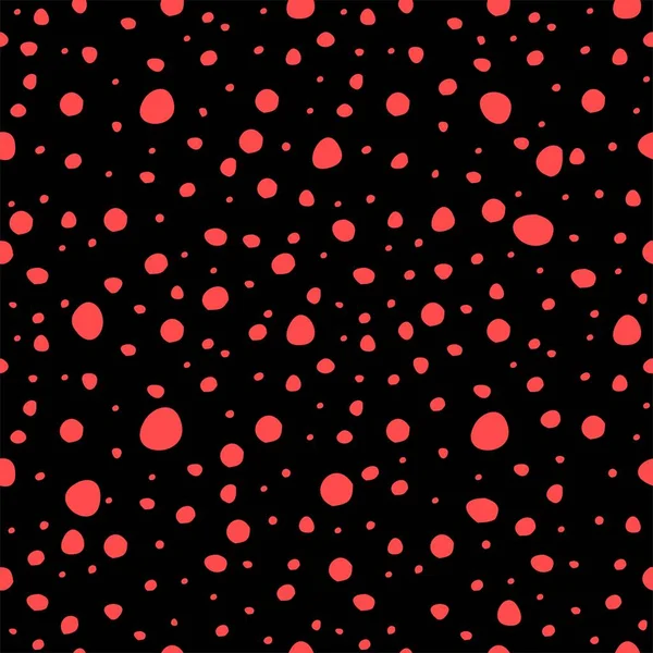 Abstrakt Sömlös Mönster Med Röda Cirklar Svart Bakgrund — Stockfoto