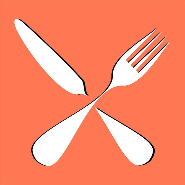 Cutlery Set Vector Illustration 약자입니다 Knife Fork Silhouette 아이콘 — 스톡 사진