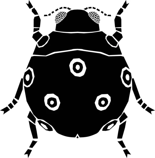 Εικονογράφηση Ladybug Απομονώνεται Λευκό Φόντο Κάτοψη Του Εντόμου Πασχαλίτσα — Φωτογραφία Αρχείου