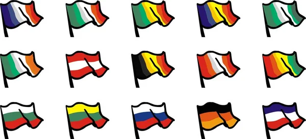 Handgetekende Design Elementen Diverse Vlaggen — Stockfoto