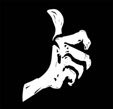 El çizimi tasarım ögesi - el ile başparmak kaldırma