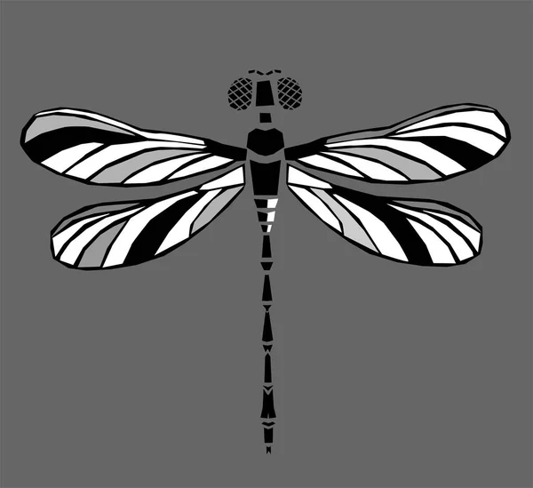 Ícono Silueta Dragonfly Diseño Logotipos Estilizado — Foto de Stock