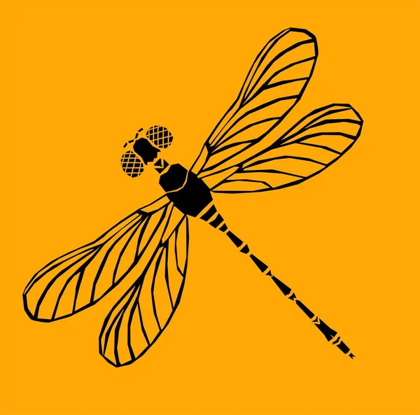 Ícono Silueta Dragonfly Diseño Logotipos Estilizado — Foto de Stock