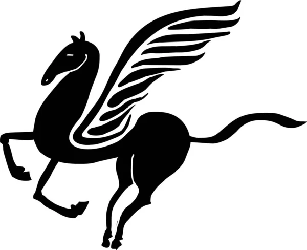 Pegasus Illüstrasyonu Kanatlı Manzarası — Stok fotoğraf