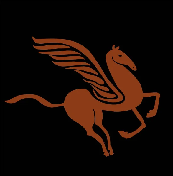 Ilustracja Pegasus Skrzydlaty Widok Boku Konia — Zdjęcie stockowe