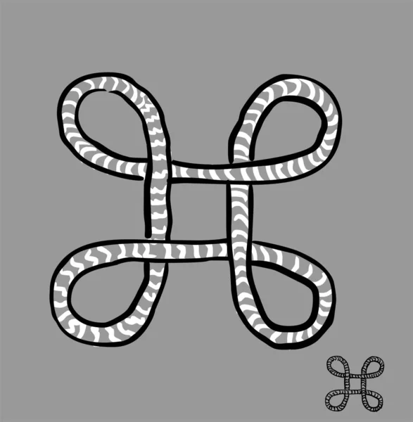 Einfaches Handgezeichnetes Doodle Seil Mit Knöpfen — Stockfoto