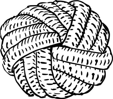 El çizimi Siyah ve Beyaz Halat Düğümü Grafik Tasarımı