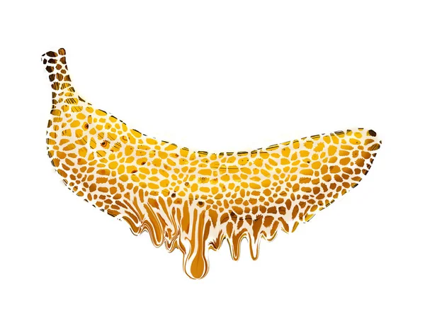 Banana Con Pintura Que Gotea Concepto Alimentario Creativo — Foto de Stock