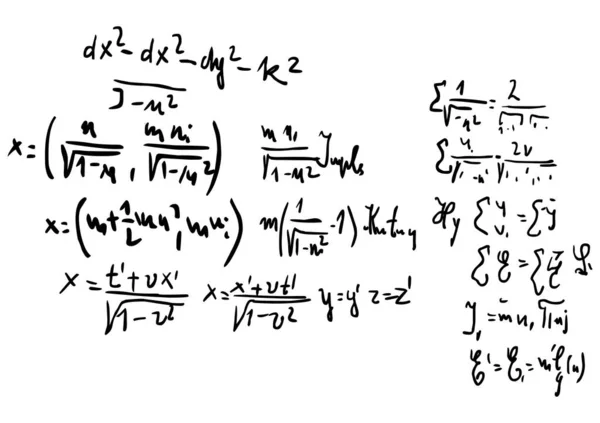 Handskrivna Matematiska Ekvationer Ombord — Stockfoto