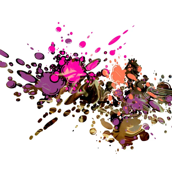 Tinta Colorida Espirra Contexto Abstrato — Fotografia de Stock