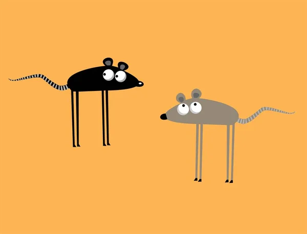 Εικονογράφηση Δύο Αστεία Ποντίκια Κινουμένων Σχεδίων — Φωτογραφία Αρχείου