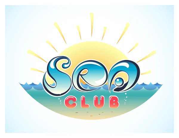 Sea Club Sun-logotypen — Stock vektor