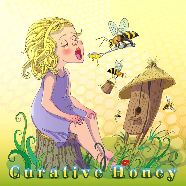 Hälsobringande honung 1 — Stock vektor