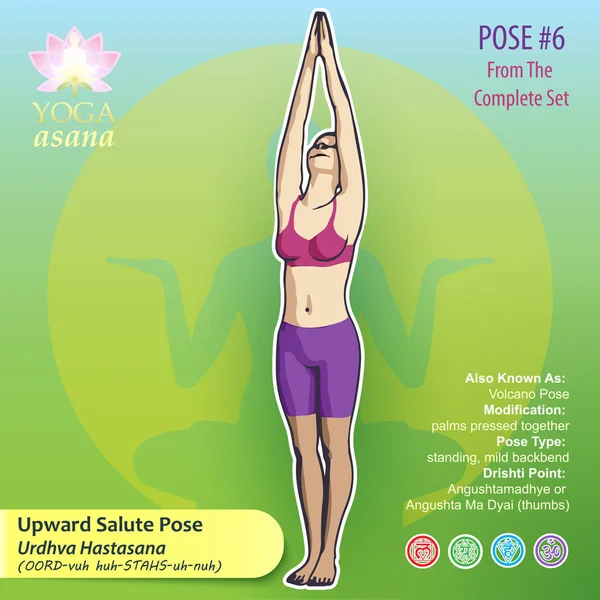 Yoga Salute Pose 6 — Stock Vector