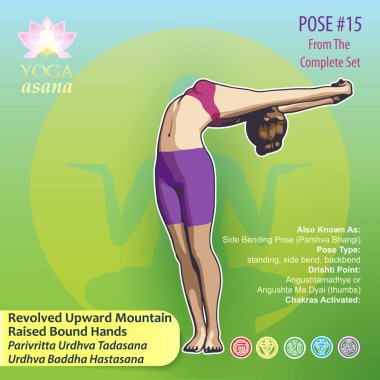 15 yoga yukarı doğru dağ poz dönüyordu