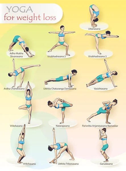 Yoga pour la perte de poids — Image vectorielle