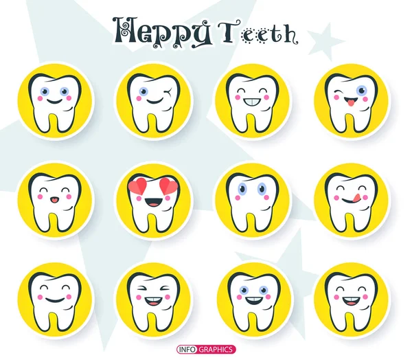 Szczęśliwy zębów — Wektor stockowy