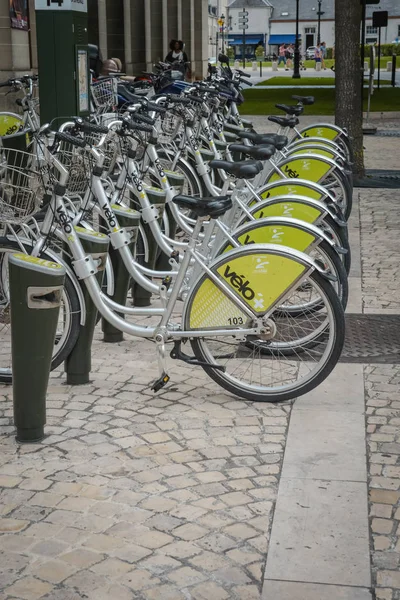 Cykeluthyrning Orleans Frankrike Augusti 2017 — Stockfoto