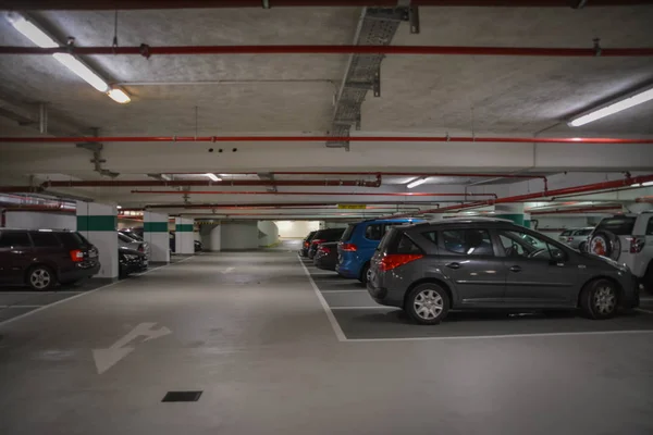 Voitures Garées Dans Parking Trèves Allemagne Août 2017 — Photo