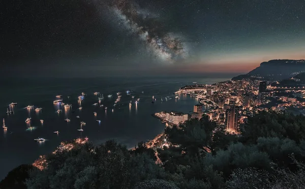 Mónaco bajo la Vía Láctea — Foto de Stock