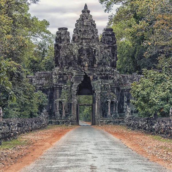 Poort Angkor Thom Angkor Complexe — Stockfoto