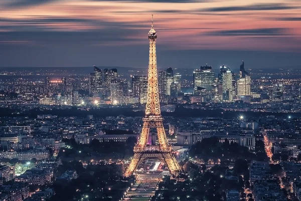 Torre Eiffel Distrito Negócios Defense Paris — Fotografia de Stock