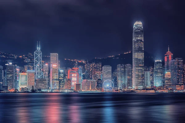 Hong Kong Paesaggio Urbano Visto Dal Porto Victoria — Foto Stock