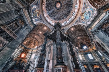 Eylül 2017 - Roma - Inside St Peter's Bazilikası Vatikan şehrine