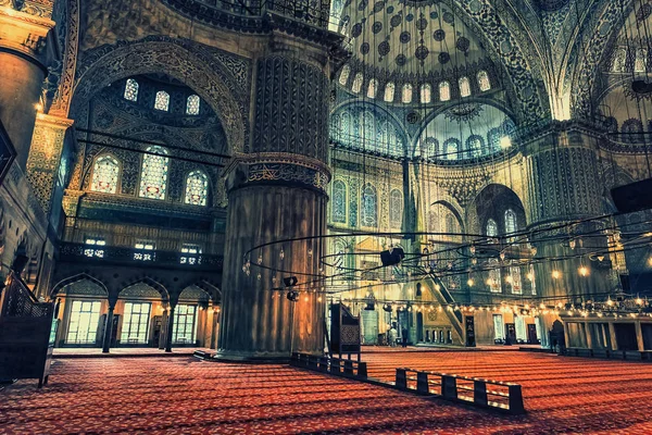Outubro 2016 Istambul Turquia Dentro Mesquita Sultanahmet Istambul — Fotografia de Stock