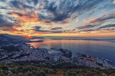 Monaco gündoğumu la Turbie görüntülendi