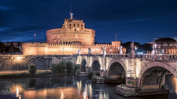 Zamek Sant Angelo Obok Tybru Watykanu Rzymie — Zdjęcie stockowe