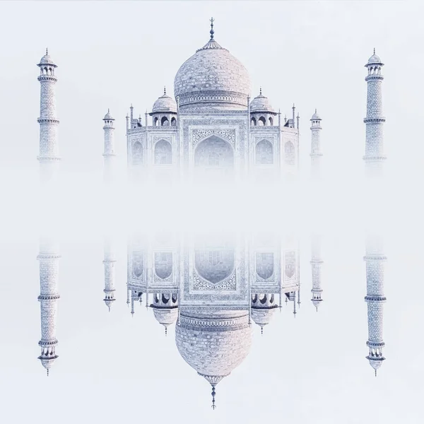 Fantasie Taj Mahal Reflexion Auf Der Agra — Stockfoto