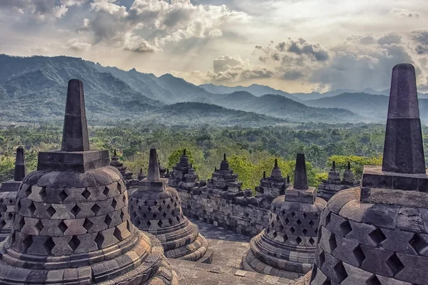 Буддийский Памятник Боробудура Центральной Яве Индонезия — стоковое фото