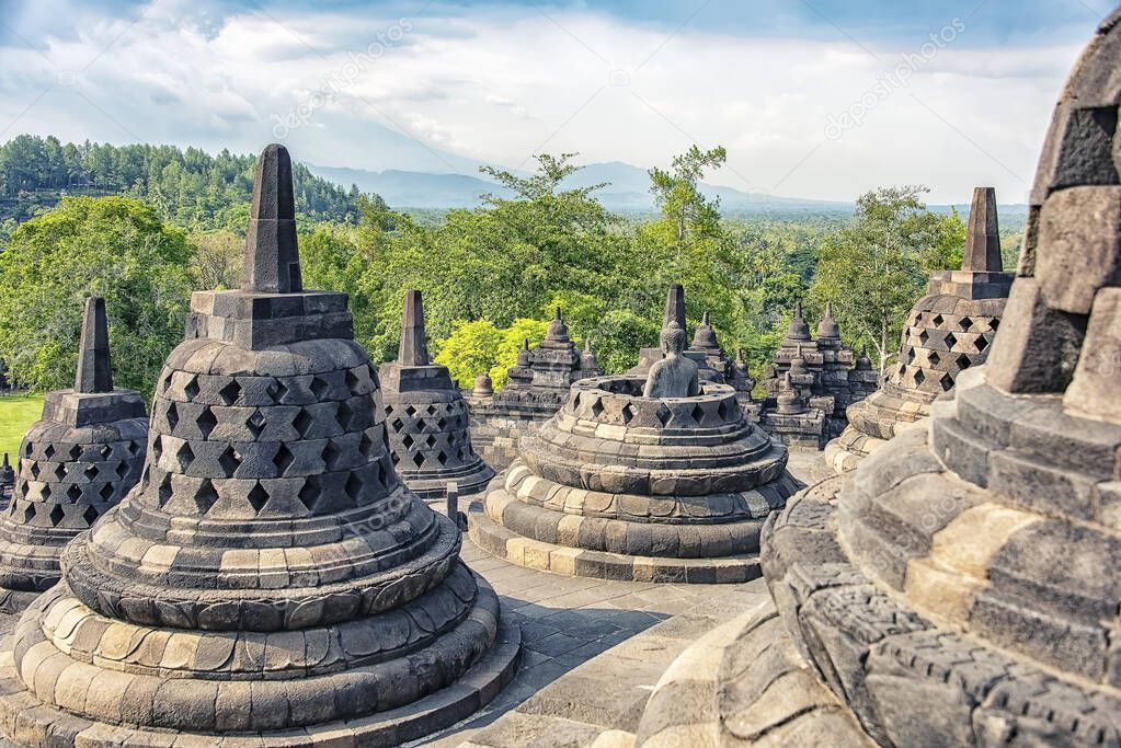 Borobudur buddhist monument in Central Java, Indonesia