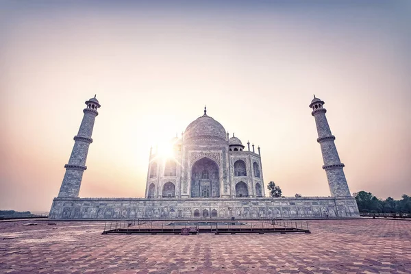 Taj Mahal Lever Soleil Agra Inde — Photo