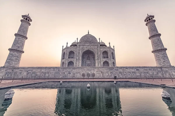 Taj Mahal Lever Soleil Agra Inde — Photo