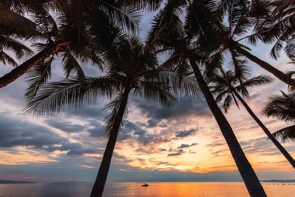 Zachód Słońca Plaży Jomtien Pattaya Tajlandia — Zdjęcie stockowe