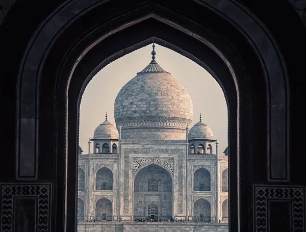 Taj Mahal Sunrise Ljus Agra Indien — Stockfoto