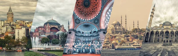 Istanbul Berühmten Sehenswürdigkeiten Collage — Stockfoto