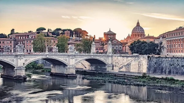 The city of Rome at sunset